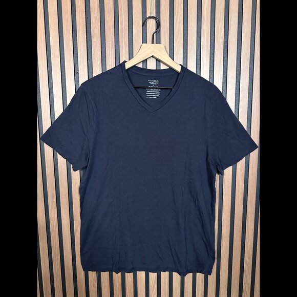 Vince T Shirt Medium Mens Blue Navy 100% Pima Cotton Short Sleeve Basic Tee - Picture 1 of 7